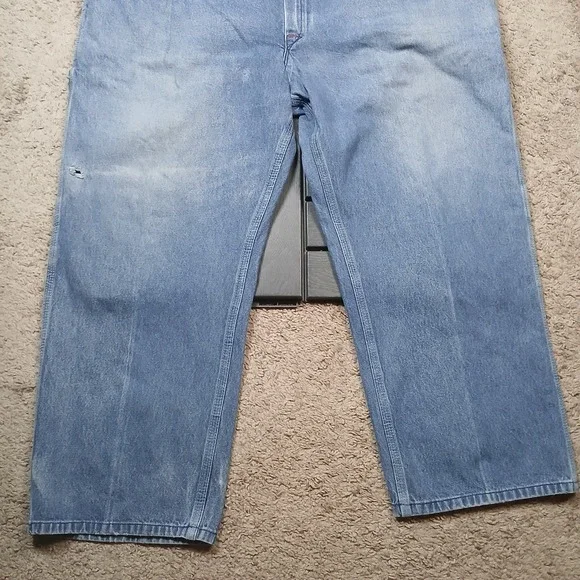 Round House Brand Overalls Men's 48x26 Blue Carpenters Bib Made in USA Vtg JB135 - Picture 2 of 16